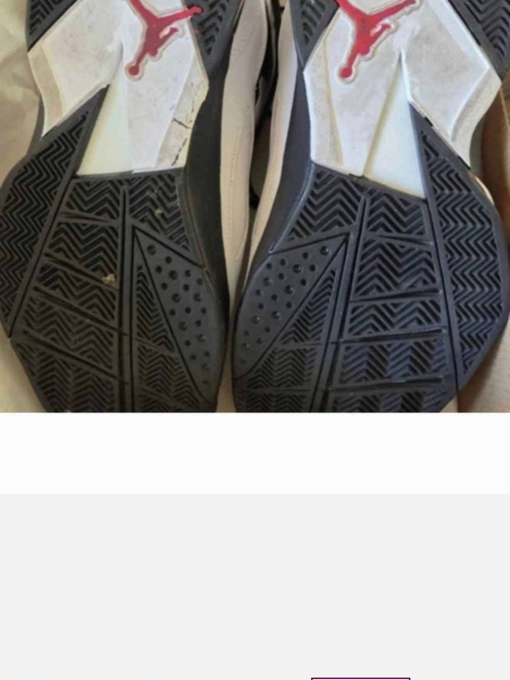 Jordan Men's White Black Red Shoes - Picture 6 of 7